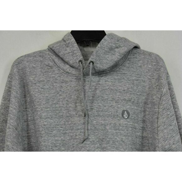 Volcom A4101919 Mens Sz M Gray Fleece Kangaroo Pocket Pullover Hooded Sweatshirt - Picture 3 of 7